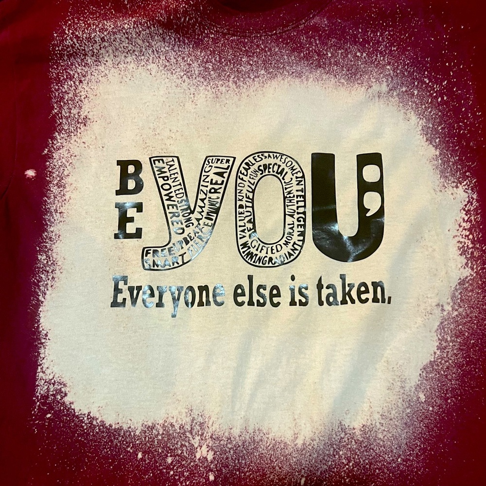 Maroon Acid Washed Custom Tee • Mental Health Awareness